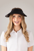 Black Wide Brim Slide On Visor